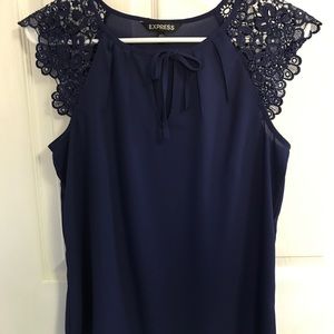 EXPRESS Lace Shirt Purple